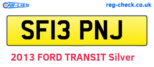 SF13PNJ are the vehicle registration plates.