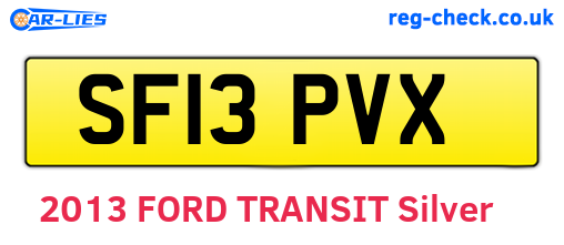 SF13PVX are the vehicle registration plates.