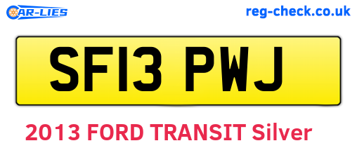 SF13PWJ are the vehicle registration plates.