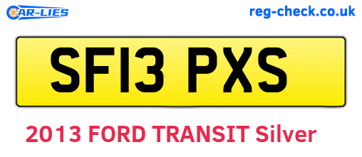 SF13PXS are the vehicle registration plates.