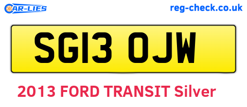 SG13OJW are the vehicle registration plates.