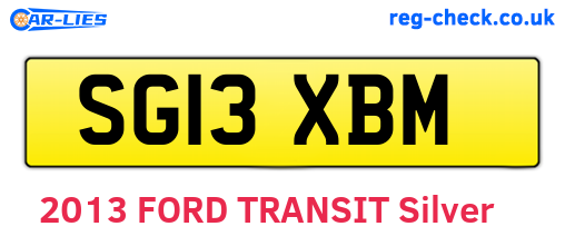 SG13XBM are the vehicle registration plates.