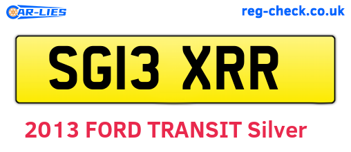 SG13XRR are the vehicle registration plates.