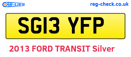 SG13YFP are the vehicle registration plates.