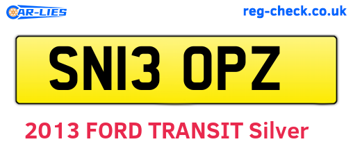 SN13OPZ are the vehicle registration plates.