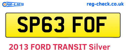 SP63FOF are the vehicle registration plates.