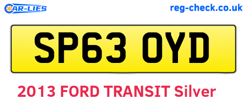 SP63OYD are the vehicle registration plates.