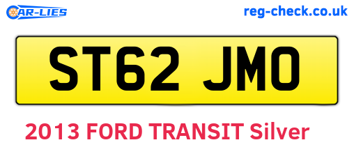 ST62JMO are the vehicle registration plates.