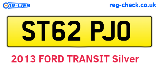 ST62PJO are the vehicle registration plates.