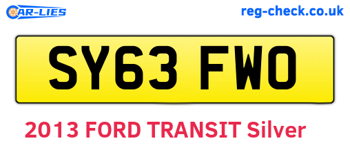SY63FWO are the vehicle registration plates.