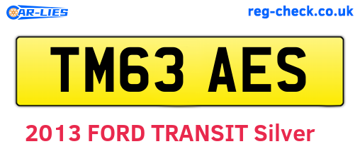 TM63AES are the vehicle registration plates.