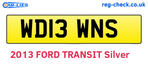 WD13WNS are the vehicle registration plates.