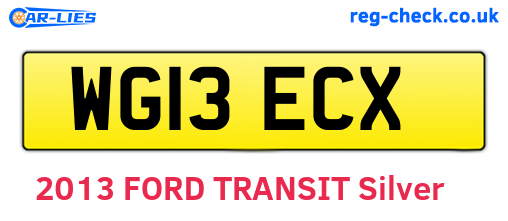 WG13ECX are the vehicle registration plates.