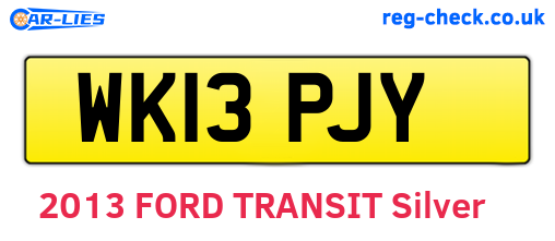 WK13PJY are the vehicle registration plates.