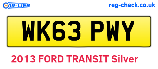 WK63PWY are the vehicle registration plates.