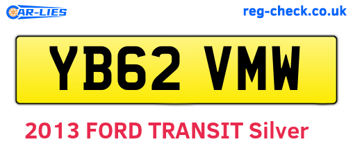 YB62VMW are the vehicle registration plates.