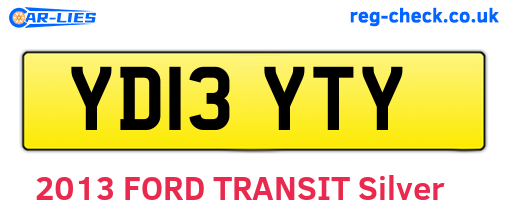 YD13YTY are the vehicle registration plates.