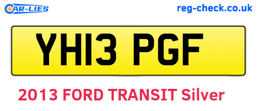 YH13PGF are the vehicle registration plates.