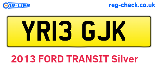 YR13GJK are the vehicle registration plates.