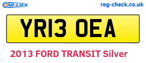 YR13OEA are the vehicle registration plates.