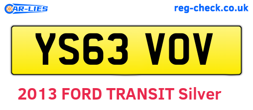 YS63VOV are the vehicle registration plates.