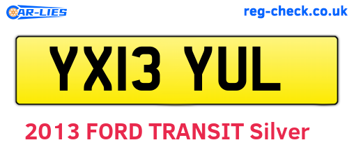 YX13YUL are the vehicle registration plates.