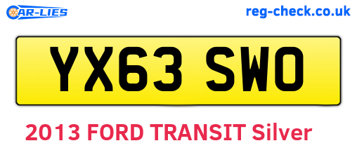 YX63SWO are the vehicle registration plates.