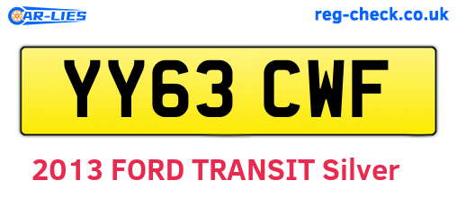 YY63CWF are the vehicle registration plates.