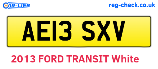 AE13SXV are the vehicle registration plates.