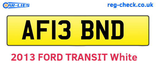 AF13BND are the vehicle registration plates.