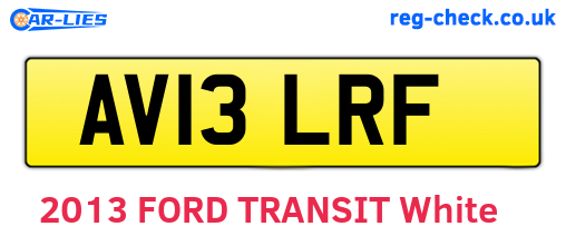 AV13LRF are the vehicle registration plates.