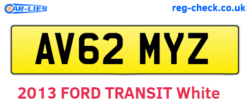 AV62MYZ are the vehicle registration plates.