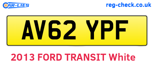 AV62YPF are the vehicle registration plates.