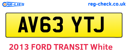 AV63YTJ are the vehicle registration plates.