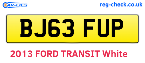 BJ63FUP are the vehicle registration plates.