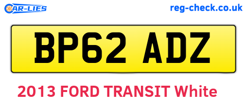 BP62ADZ are the vehicle registration plates.