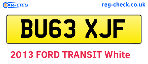 BU63XJF are the vehicle registration plates.