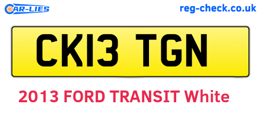 CK13TGN are the vehicle registration plates.