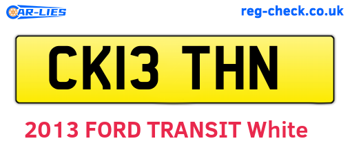 CK13THN are the vehicle registration plates.