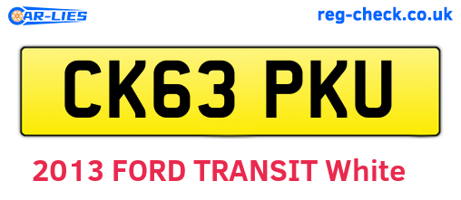 CK63PKU are the vehicle registration plates.