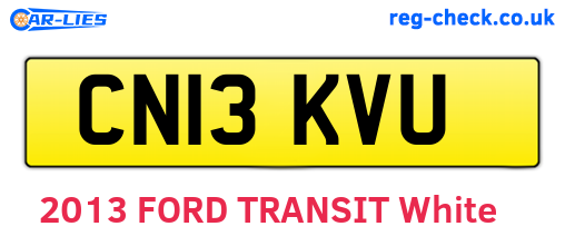 CN13KVU are the vehicle registration plates.