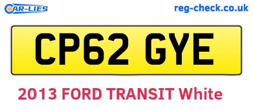 CP62GYE are the vehicle registration plates.