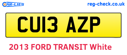 CU13AZP are the vehicle registration plates.