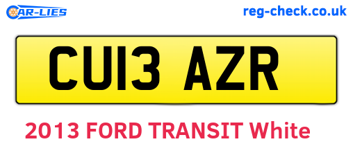 CU13AZR are the vehicle registration plates.