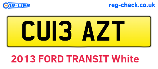 CU13AZT are the vehicle registration plates.
