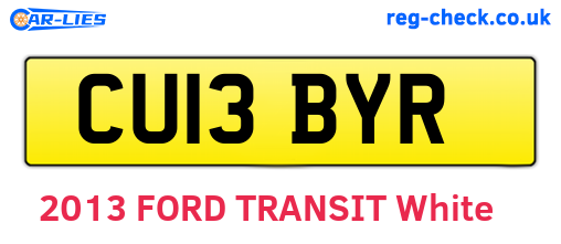 CU13BYR are the vehicle registration plates.