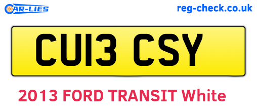 CU13CSY are the vehicle registration plates.