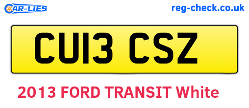 CU13CSZ are the vehicle registration plates.