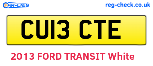 CU13CTE are the vehicle registration plates.