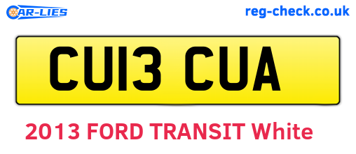 CU13CUA are the vehicle registration plates.